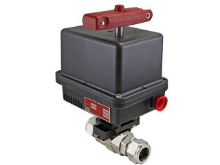1" Tube Compression Stainless Steel 12 DC Electric Actuated Ball Valve