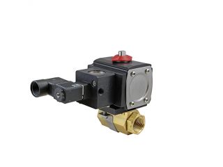 1/4" NPT Brass Double Acting Pneumatic Actuated Ball Valve With Solenoid Valve
