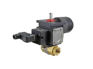 1/4" NPT Brass Double Acting Pneumatic Actuated Ball Valve With Limit Switch With Solenoid Valve