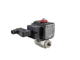 1/4" NPT Stainless Steel Double Acting Pneumatic Actuated Ball Valve With Solenoid Valve