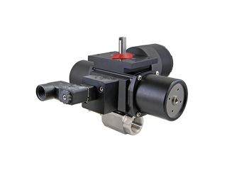 1" NPT CFM8 Stainless Steel Spring-Return (Normally Closed) Pneumatic Actuated Ball Valve With Limit Switch With Solenoid Valve
